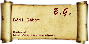 Bódi Gábor névjegykártya