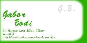 gabor bodi business card